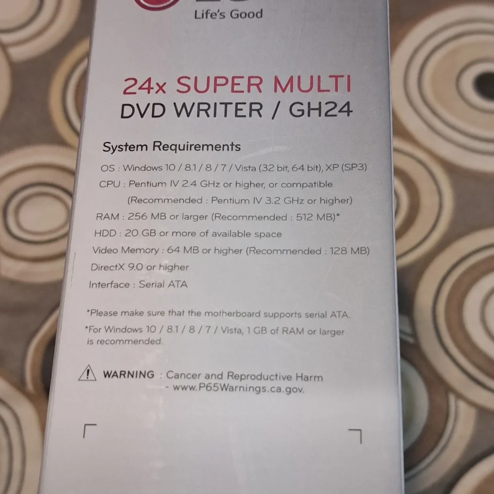 LG. DVD WRITER. GH24. 24×SUPER MULTI.
